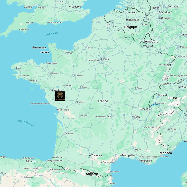 Carte de France situant Vertou pour l'entreprise Mouglalis.